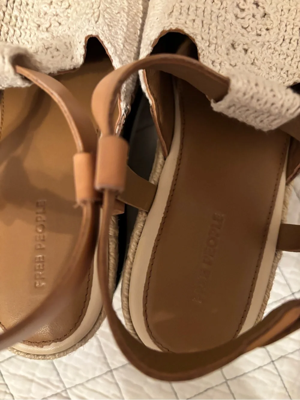 Free People Women's Morning in Mykonos platform espadrille wedges 7.5